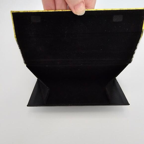 La Matta Collapsible Eyeglasses Case Yellow Faux Snake Skin Magnetic Cover 6.5" - Picture 7 of 7